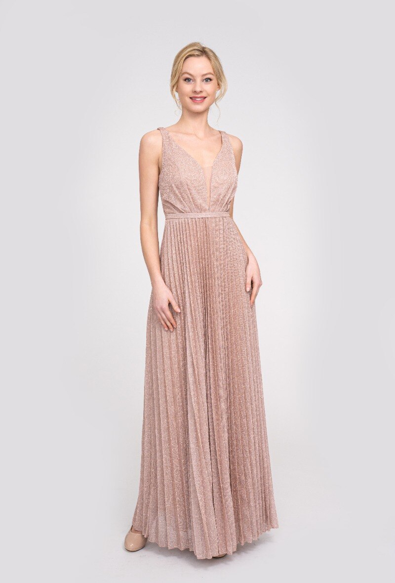 Grossiste Lautinel - Robe de soirée plissée brillante