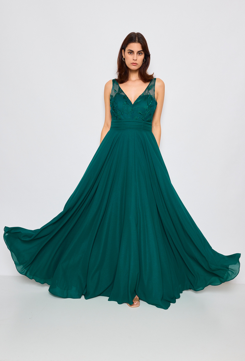 Grossiste Lautinel - Robe de soirée avec motifs brodés