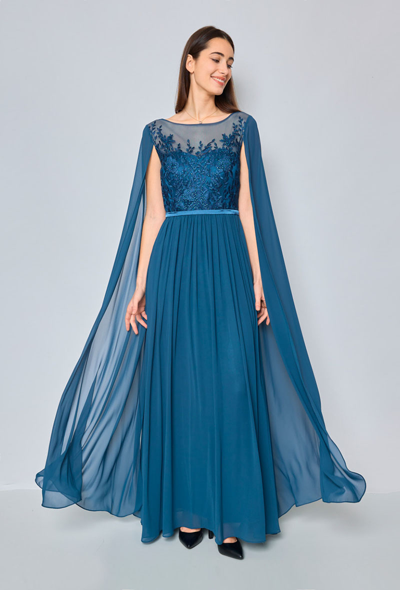 Wholesaler Lautinel - Very long sleeve evening dress