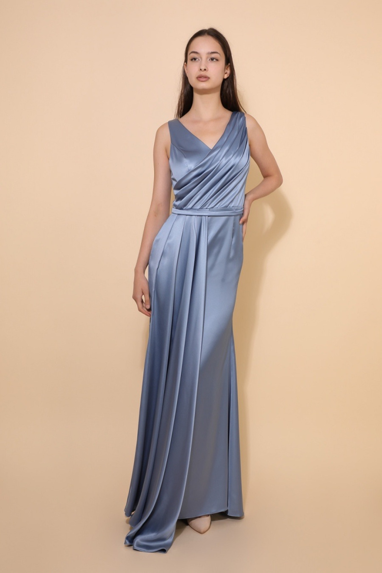 Wholesaler Lautinel - Pleated satin evening dress