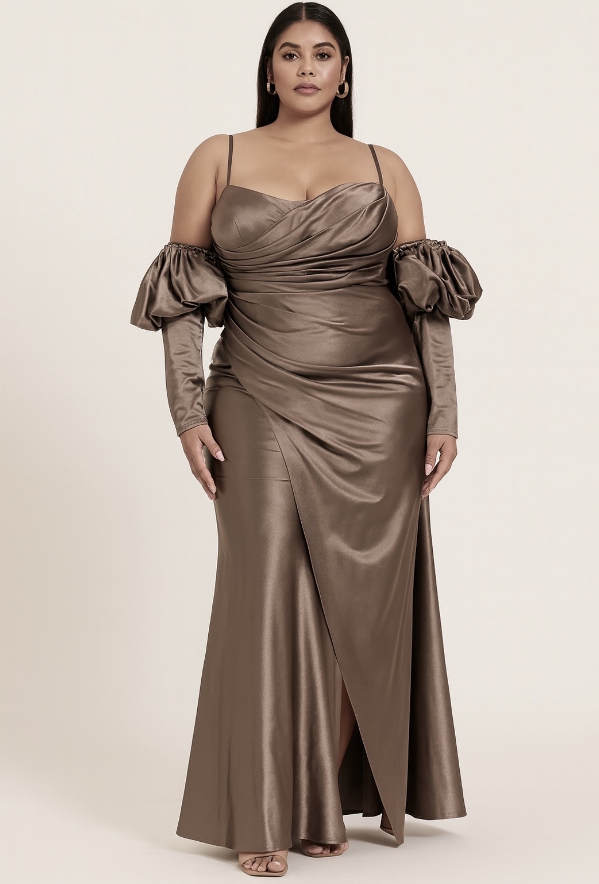 Grossiste Lautinel - Robe de soirée avec manches amovibles