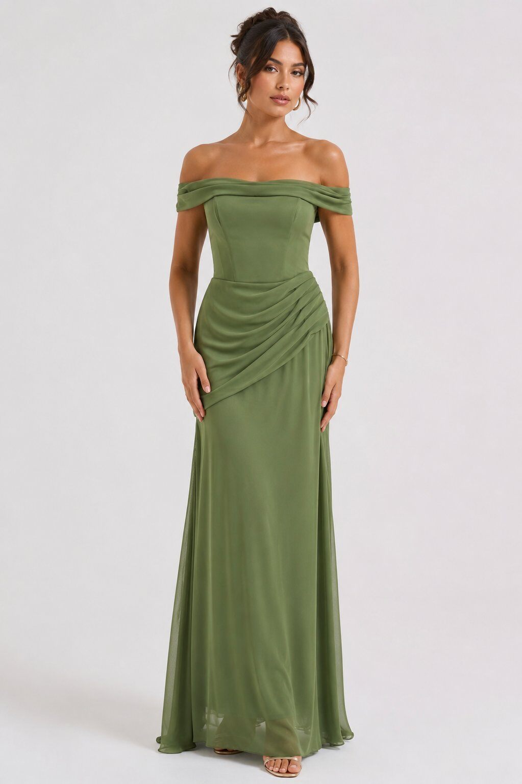 Grossiste Lautinel - Robe longue de soirée avec décolleté bateau