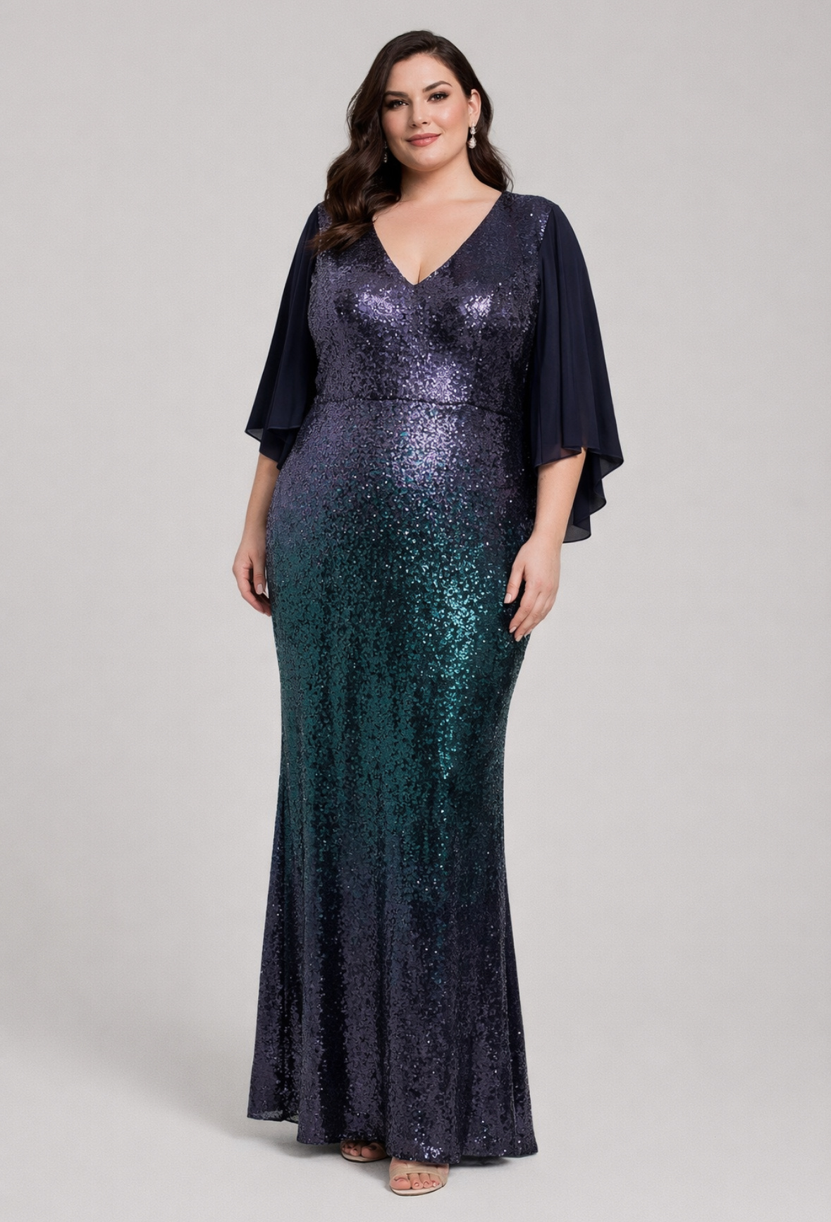 Wholesaler Lautinel - Long waist Sequin Evening Dress