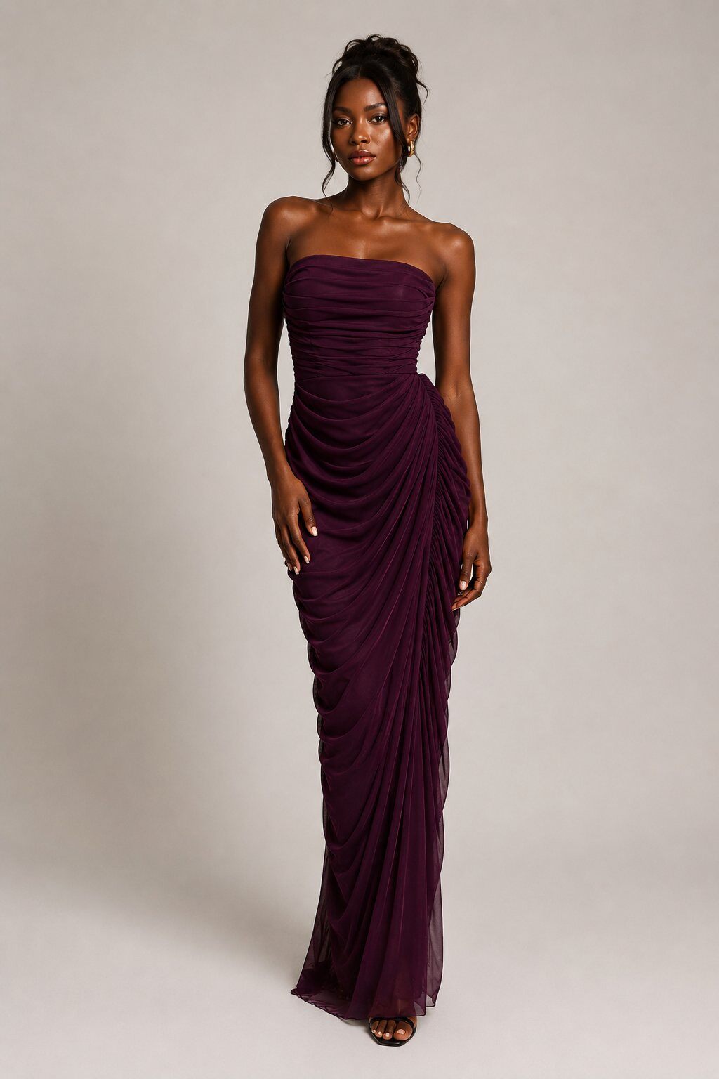 Grossiste Lautinel - Robe longue de soirée bustier drapé