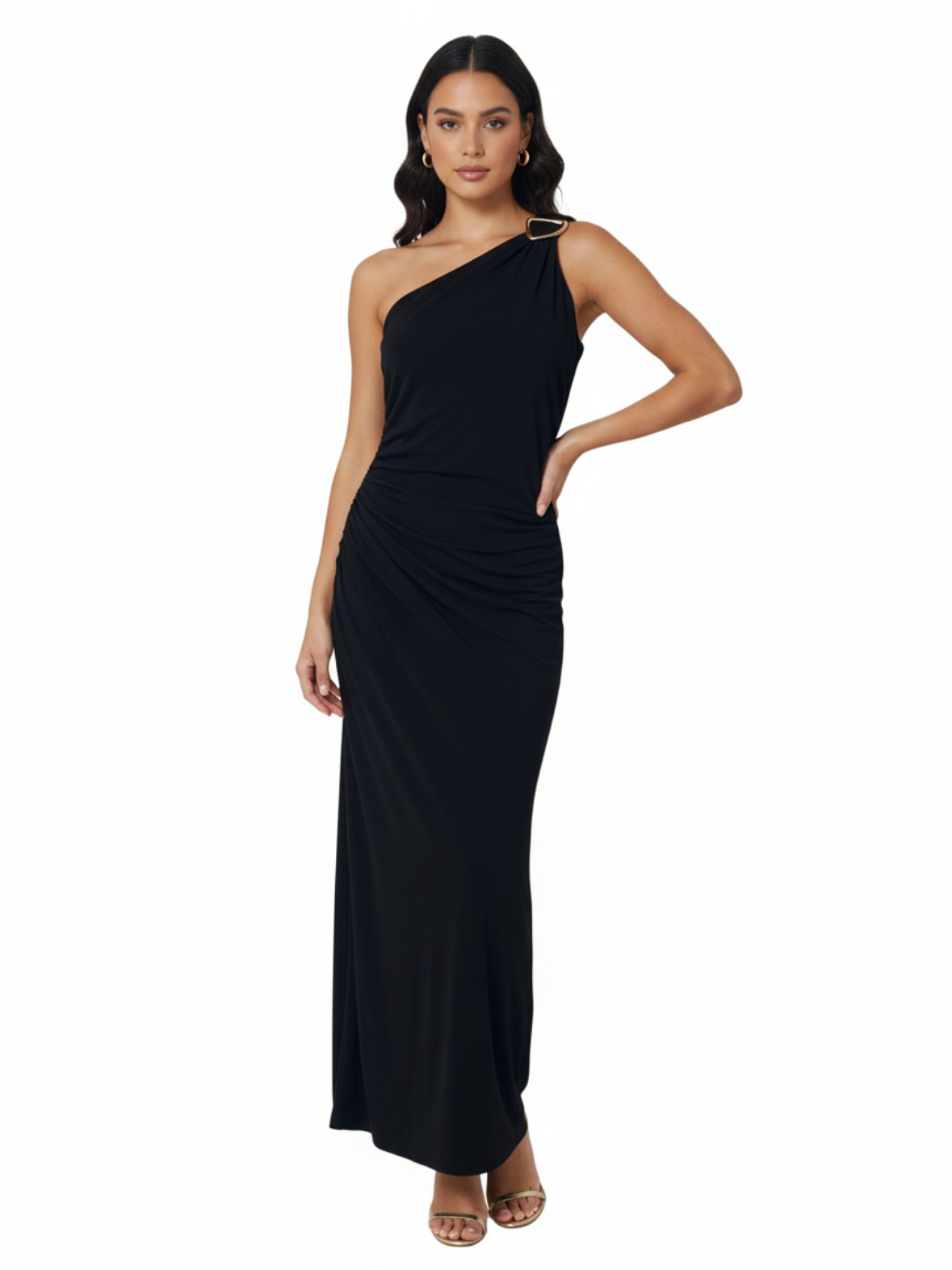 Grossiste Lautinel - Robe de soirée moulante asymétrique