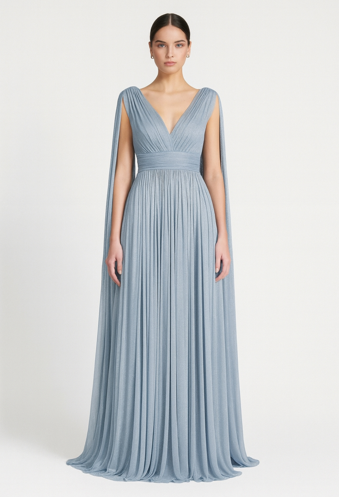Grossiste Lautinel - Robe longue de soirée à manche longues et fluide