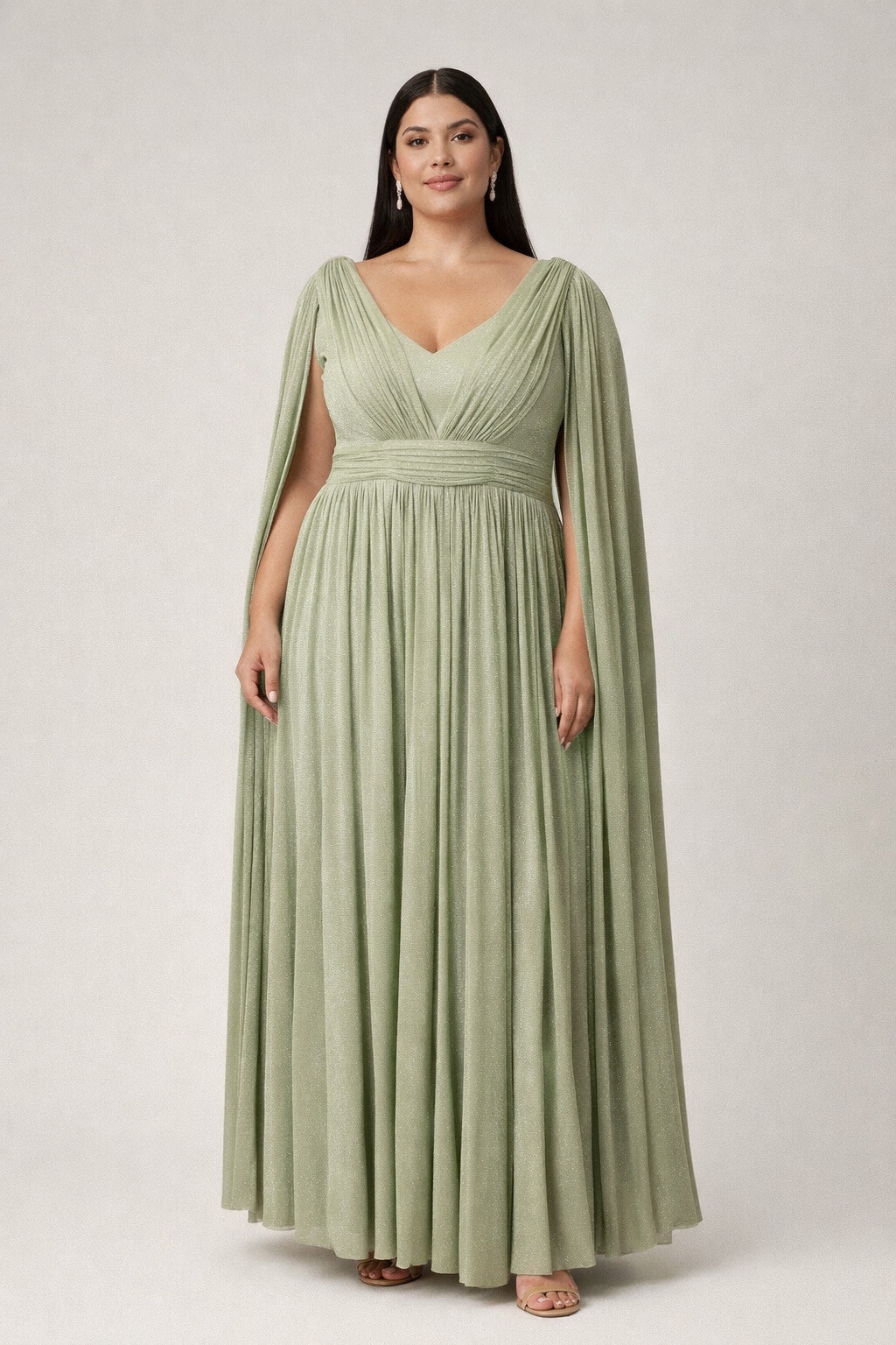Grossiste Lautinel - Robe longue de soirée à manche longues et fluide