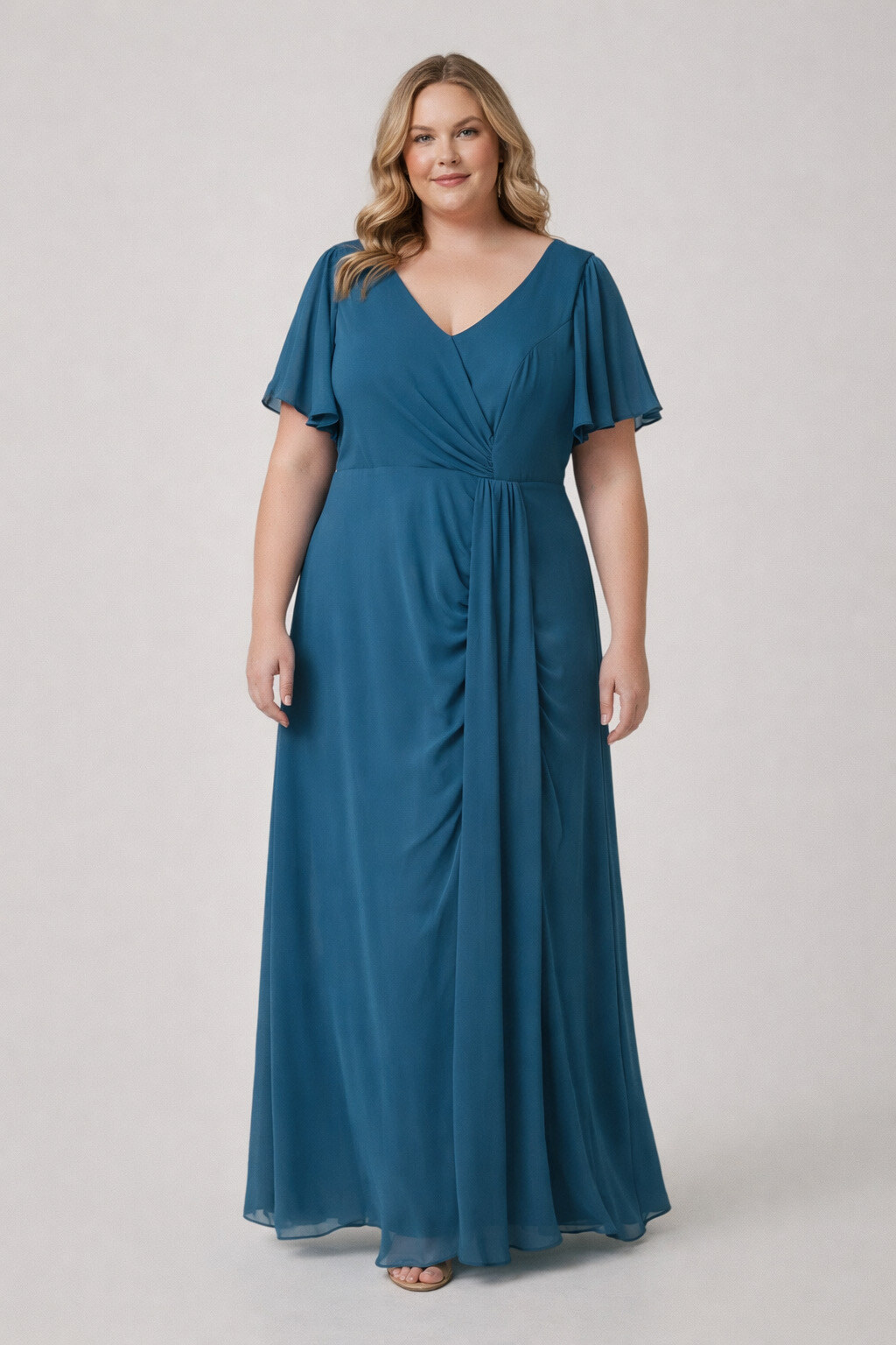 Grossiste Lautinel - Robe de soirée grande taille à manchette