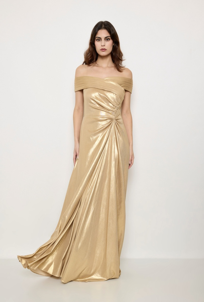 Grossiste Lautinel - Robe de soirée scintillent à col bateau