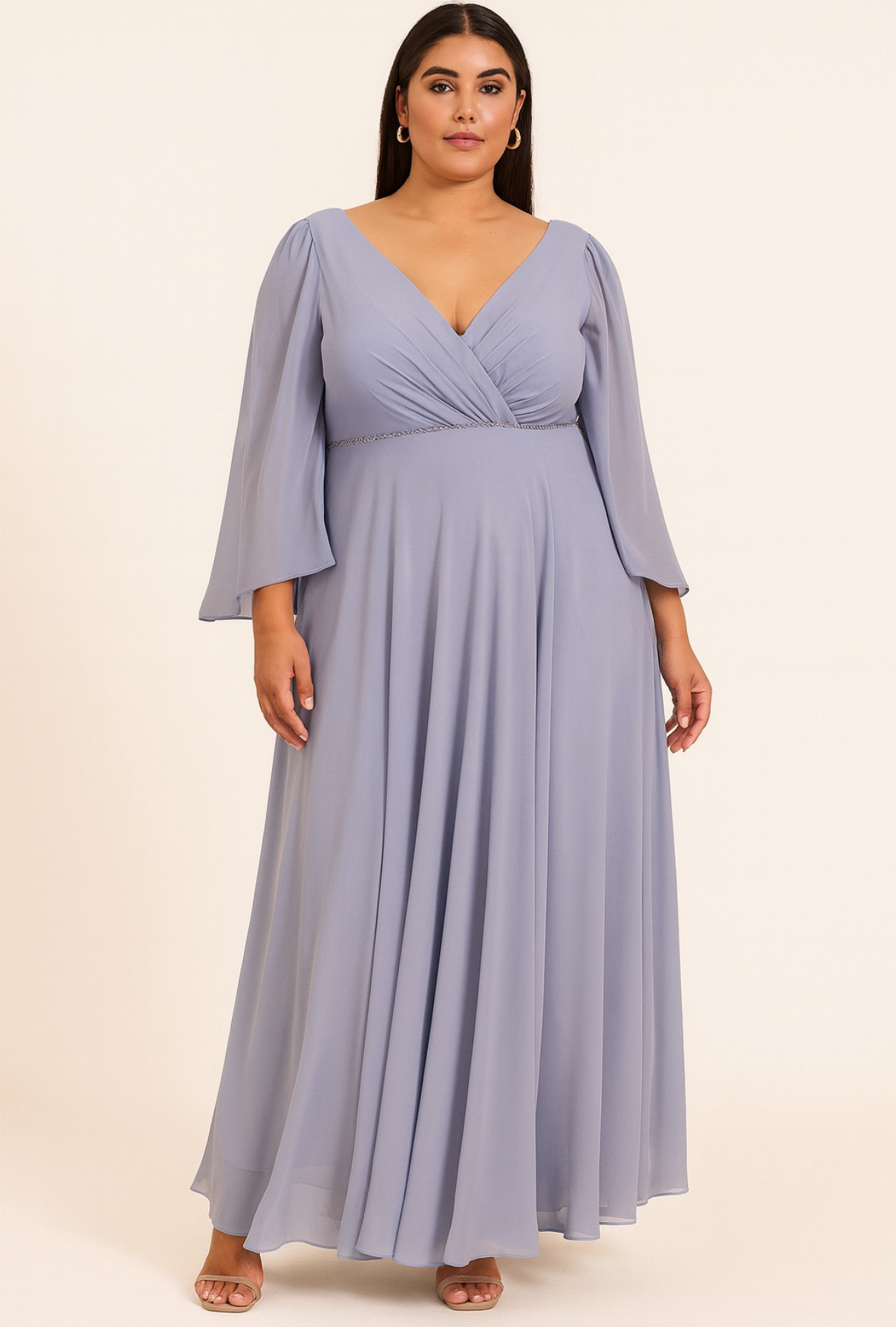 Grossiste Lautinel - Robe longue de soirée à manches