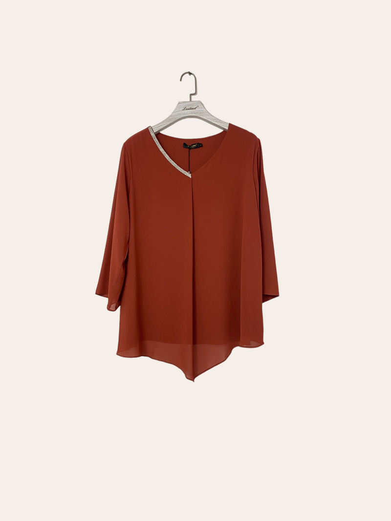 Wholesaler Lautinel - V-neck top with rhinestones