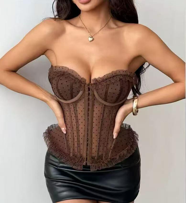 Wholesaler LAYLA - Polka Dot Lace Corset