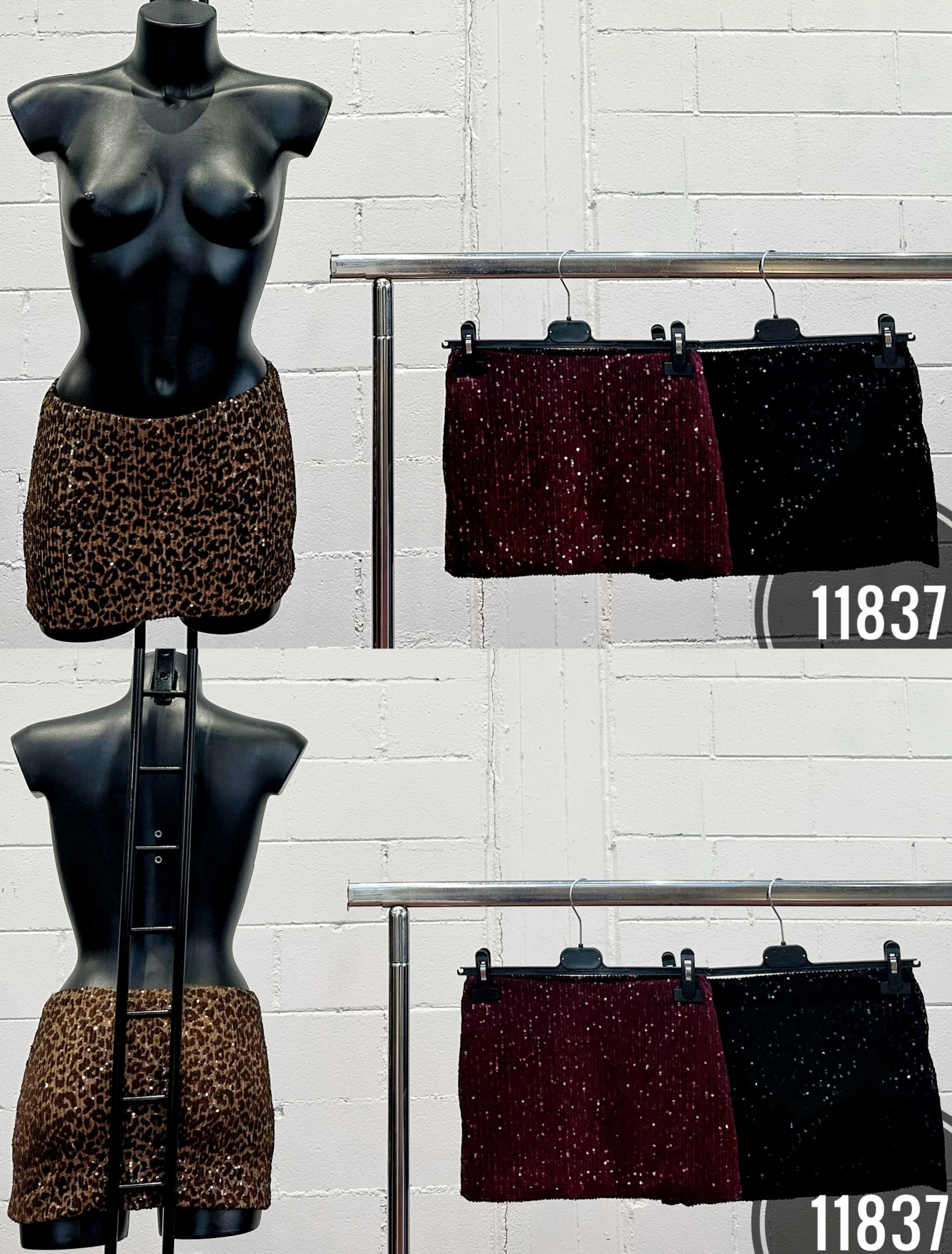 Wholesaler LAYLA - Skort in leopard suede and sequin