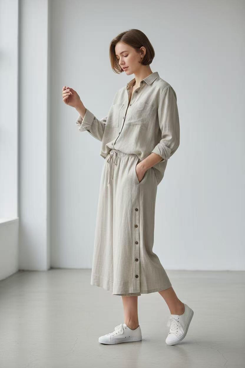 Le Jardin du Lin Hose in Dunkelblau günstig kaufen
