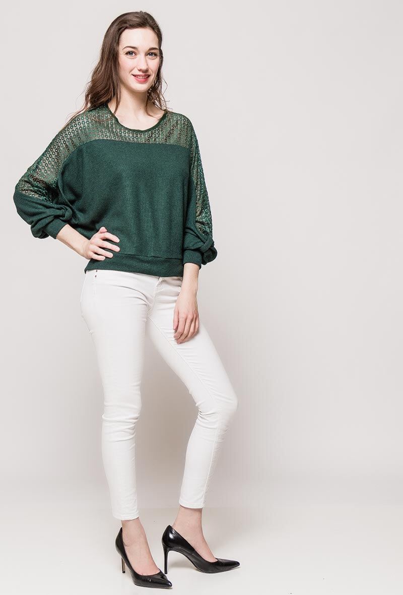 Wholesaler Léa & Luc - Blouse with lace yoke