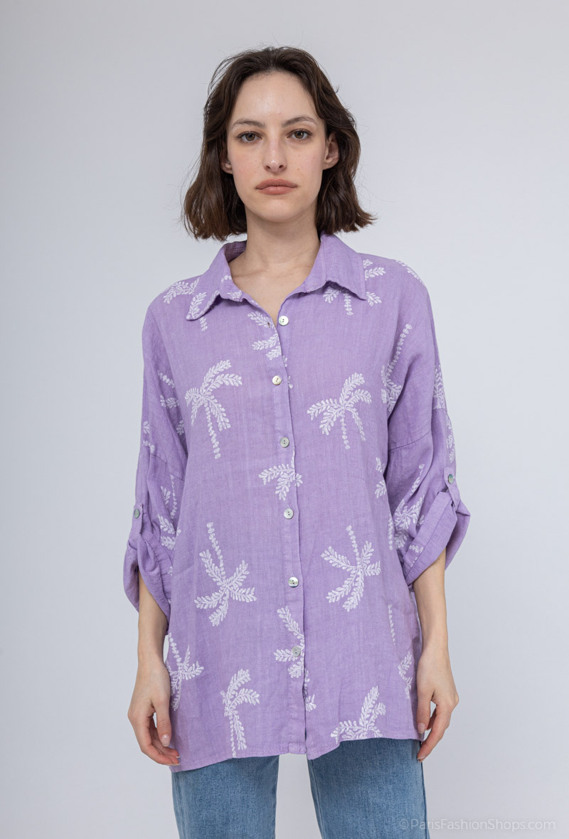 Grossiste Léa & Luc - Chemise à motifs en lin