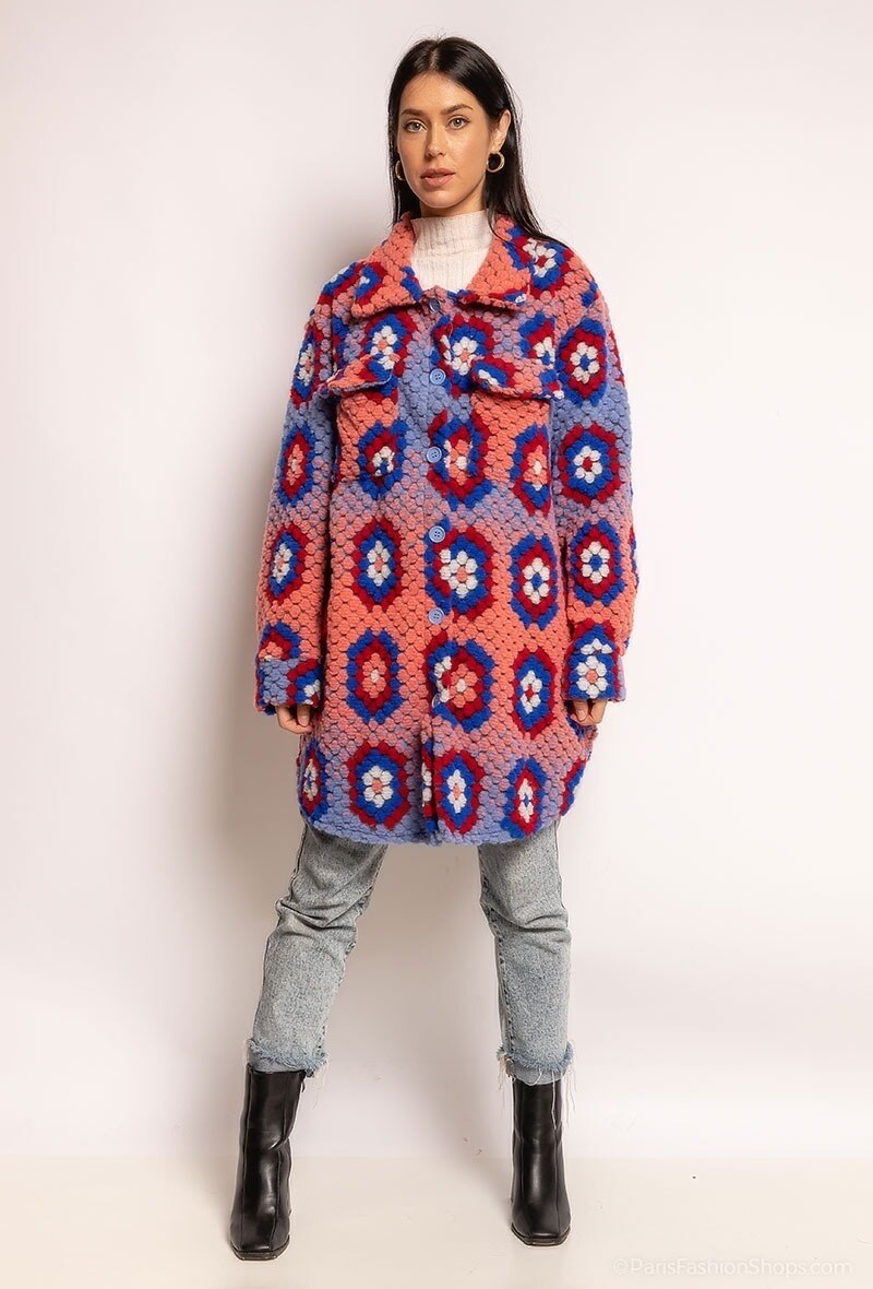 Großhändler Léa & Luc - Gemusterte Strickjacke