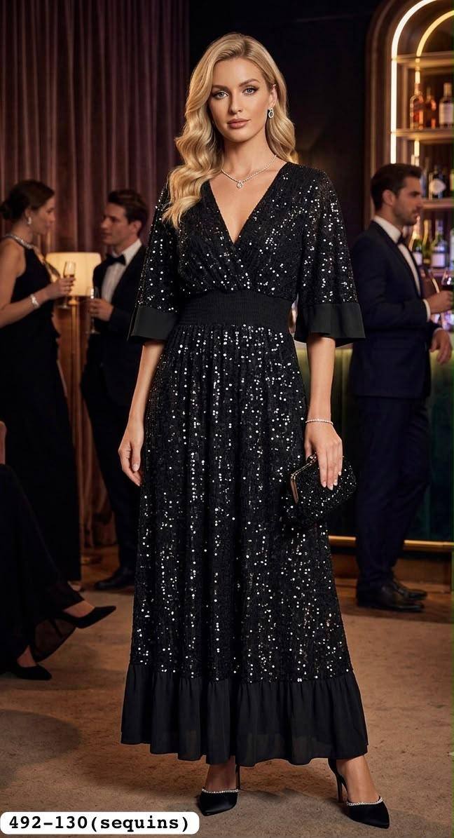 Wholesaler LEANA MODE (SOLEIA) - Enchanting sequin maxi dress