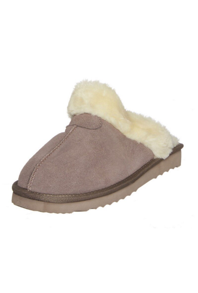 Wholesaler LEATHER COLLECTION - Women's fur-lined slippers