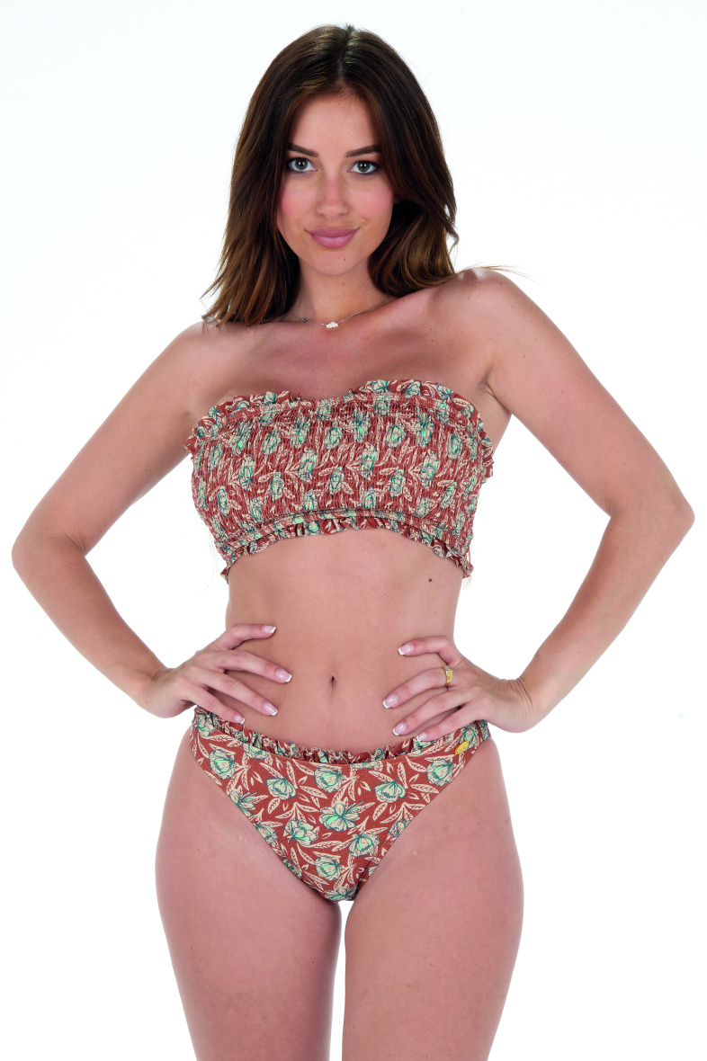 Wholesaler LEMON BAY by France Denim - Smocked Bandeau Cooper Flower Midi Briefs