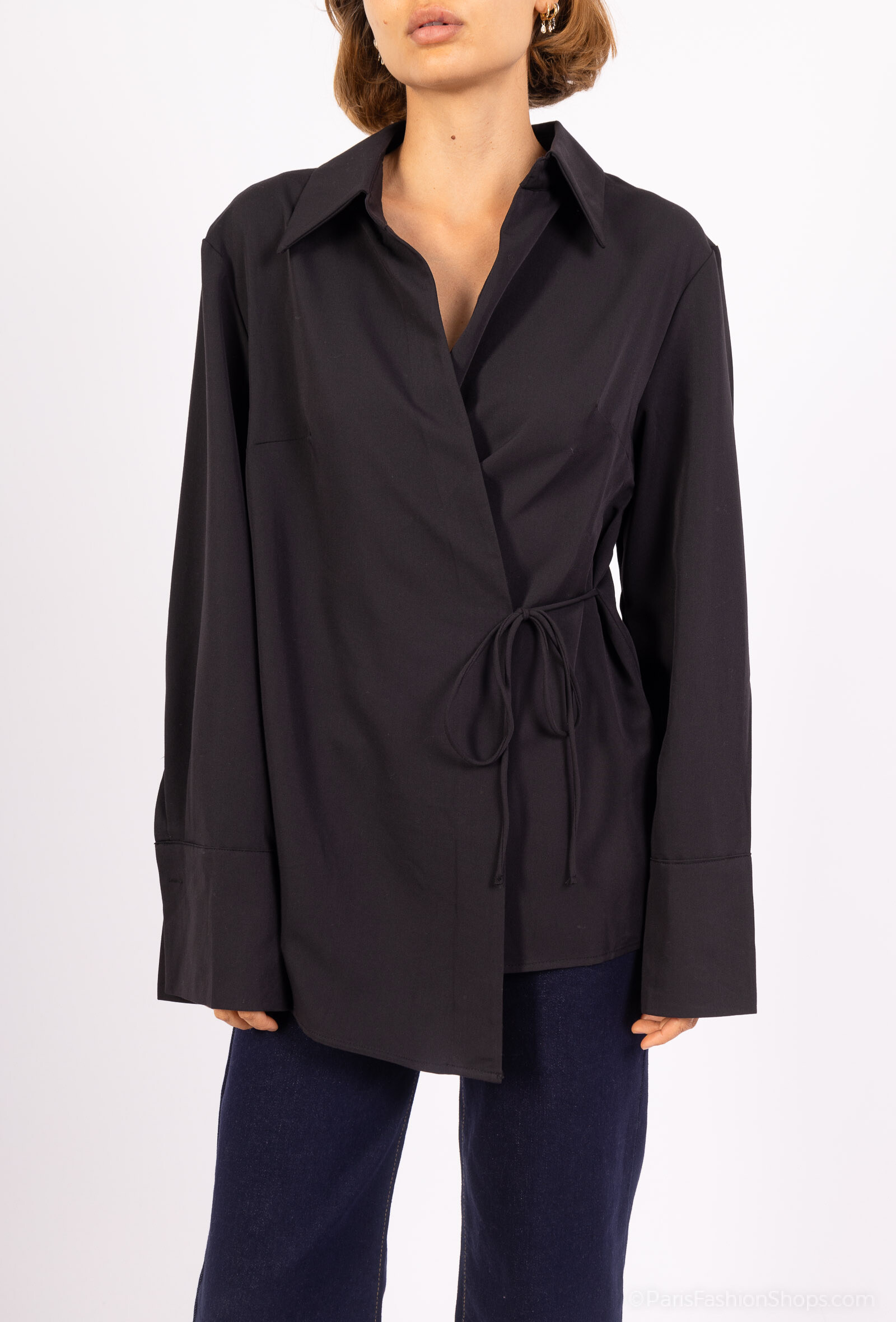 Grossiste Les Bonnes Copines - Chemise portefeuille noire