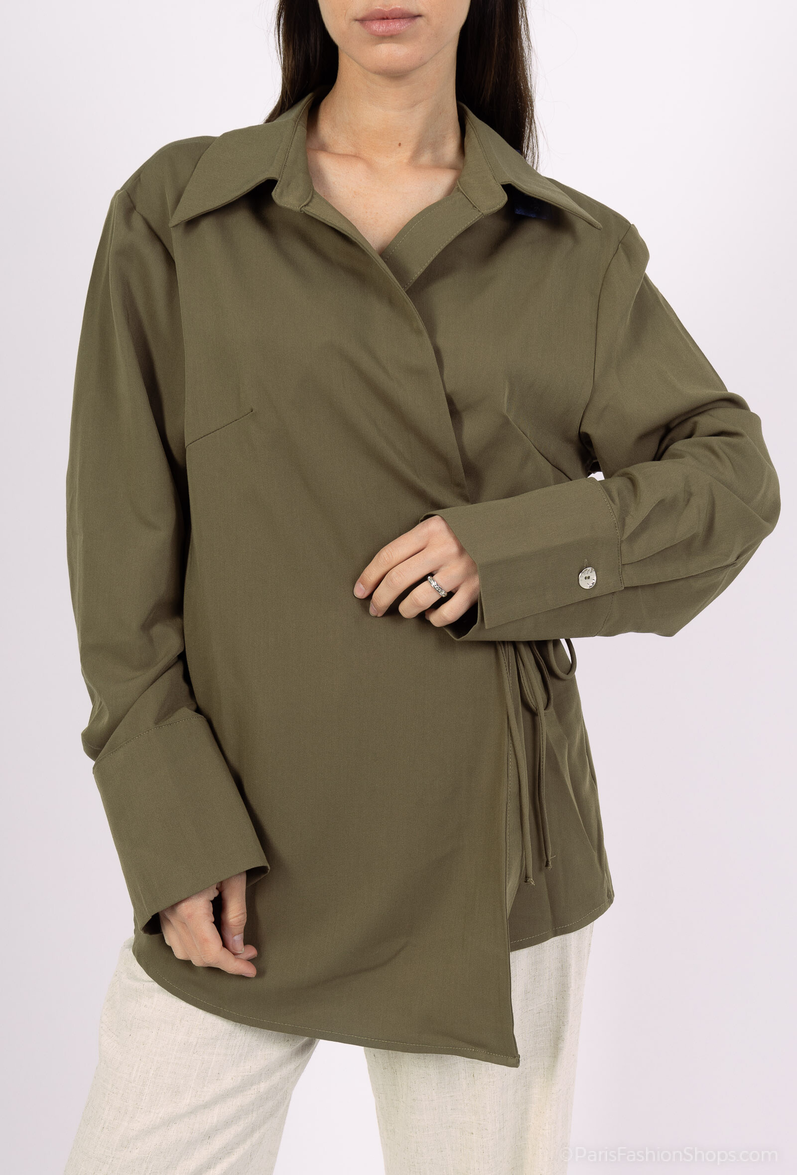 Grossiste Les Bonnes Copines - Chemise portefeuille kaki