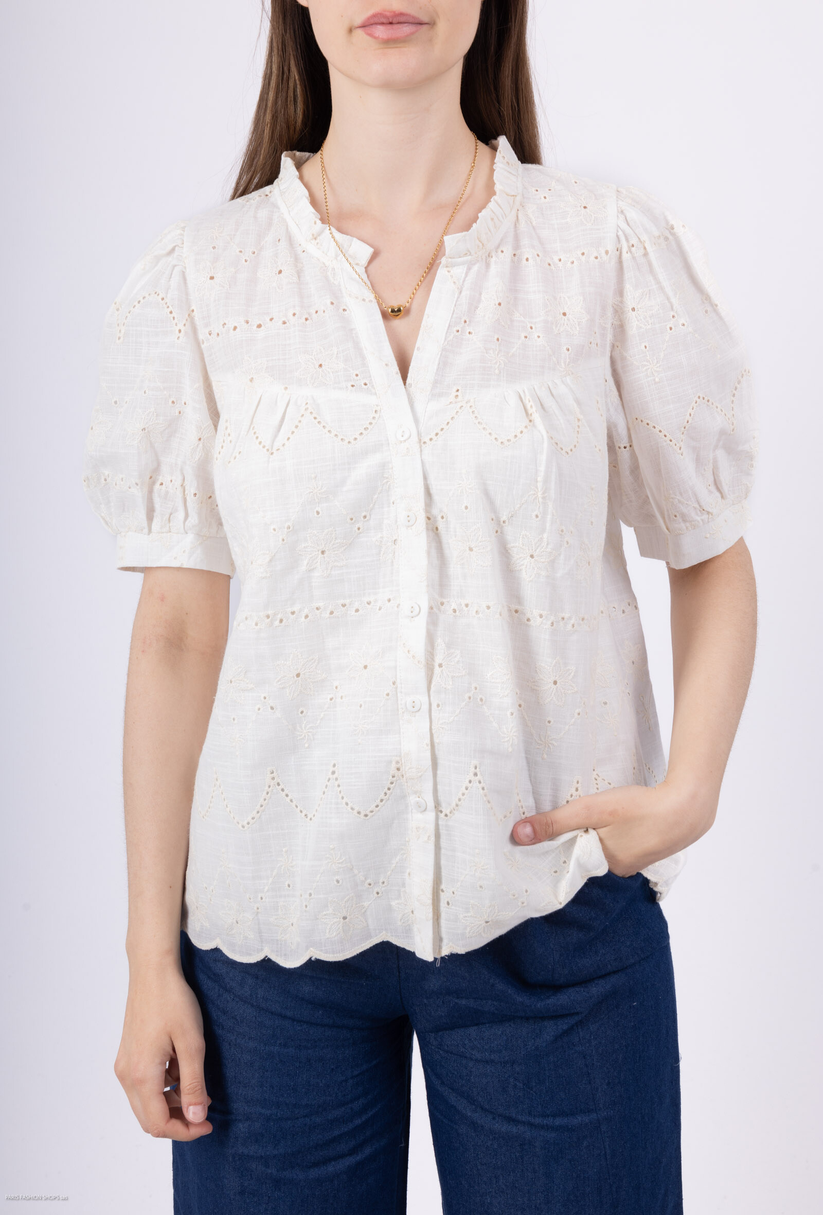 Grossiste Les Bonnes Copines - Chemise brodé anglaise, look estivale