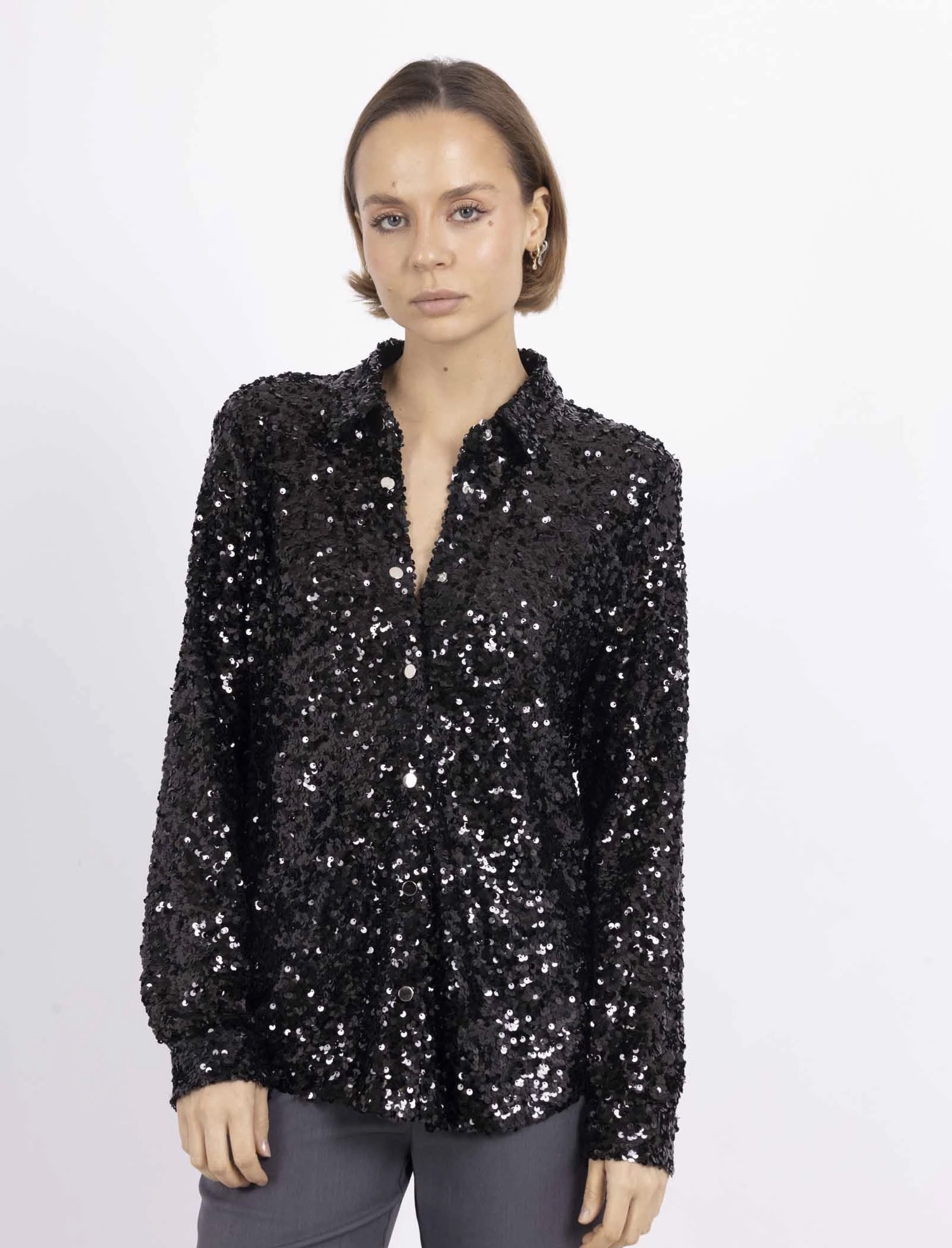 Wholesaler Les Bonnes Copines - Black sequin shirt