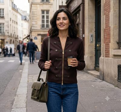 Grossiste Les Bonnes Copines - Gilet Chic à Détails Militaires Grossiste Les Bonnes Copines - Gilet Chic à Détails Militaires