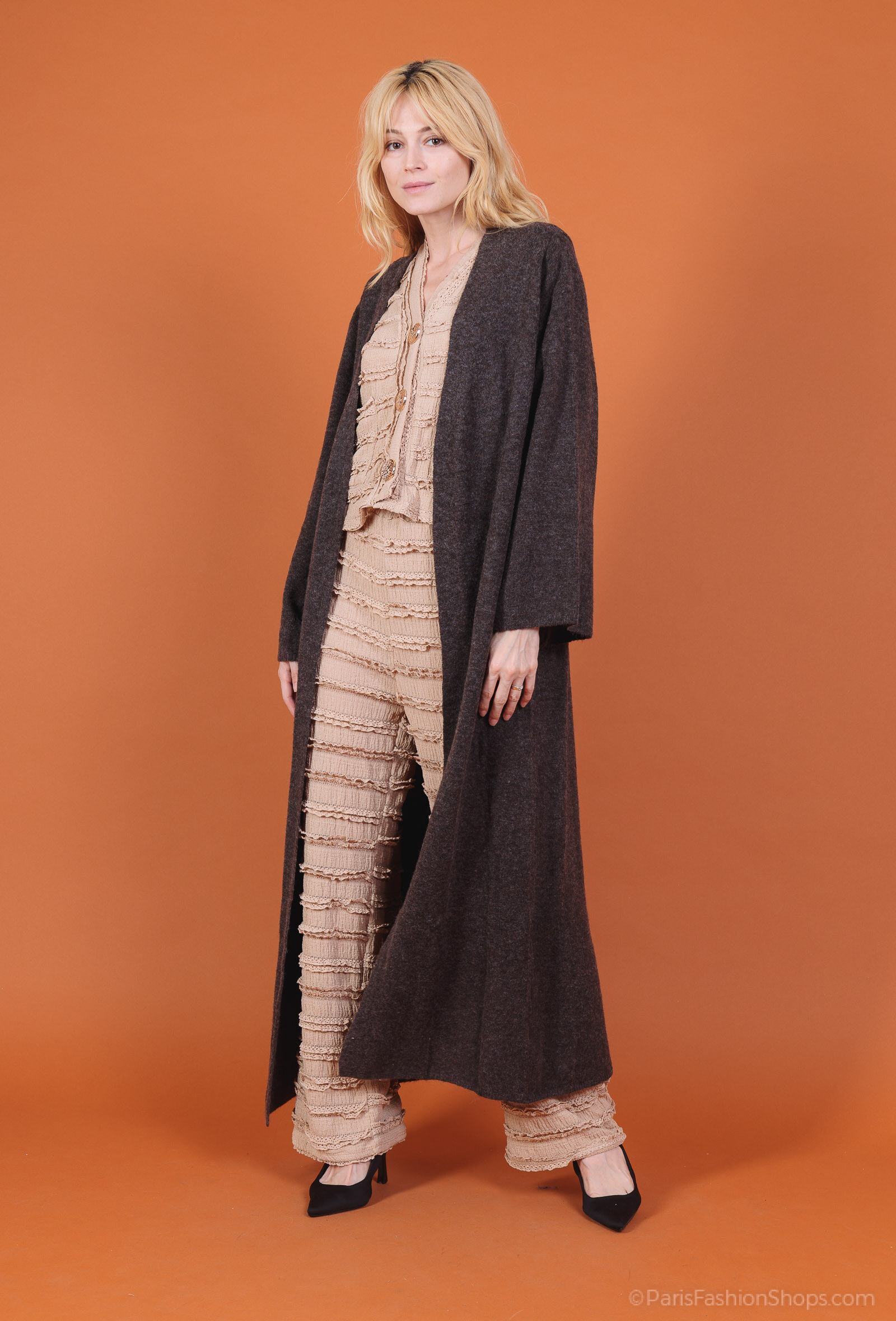 Grossiste Les Bonnes Copines - Gilet Long en Maille ouvert