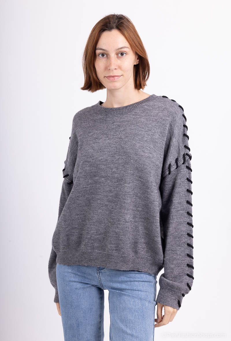 Großhändler Les Bonnes Copines - Pullover mit Schleifenmuster