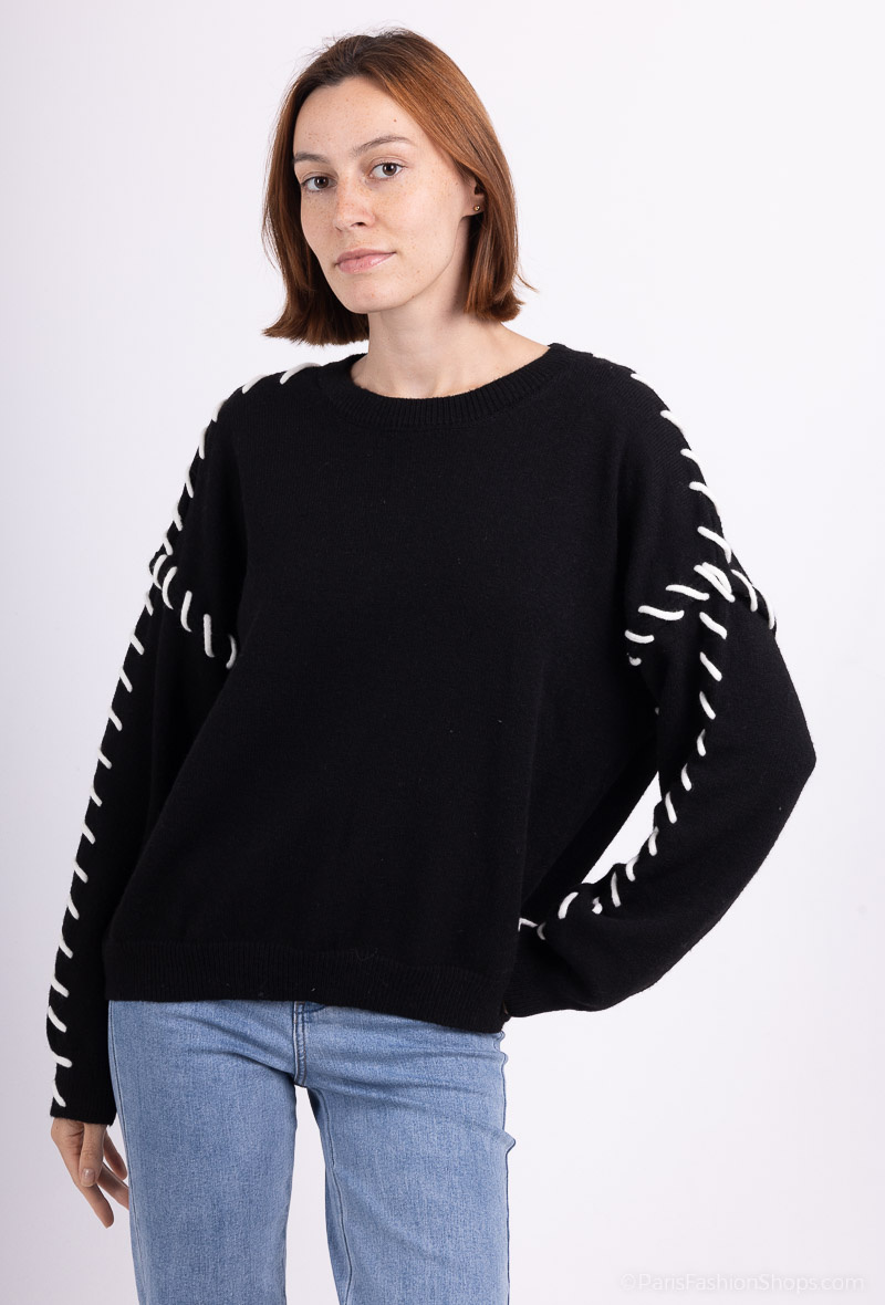 Großhändler Les Bonnes Copines - Pullover mit Schleifenmuster