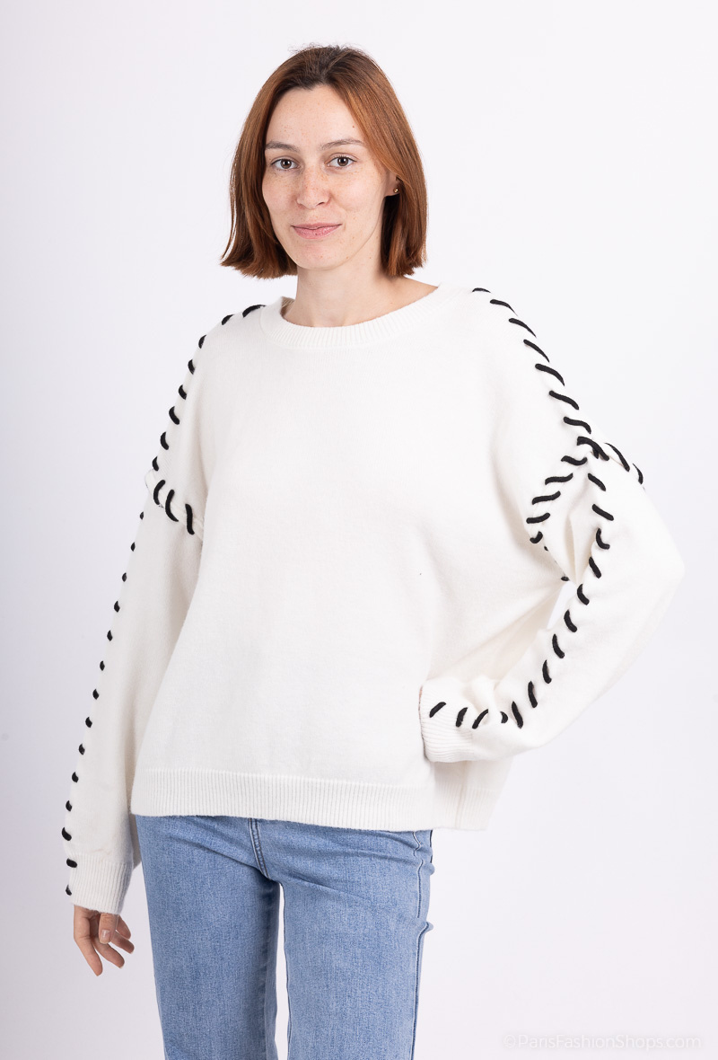 Großhändler Les Bonnes Copines - Pullover mit Schleifenmuster