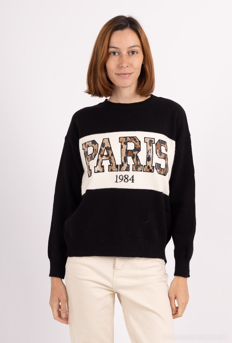 Großhändler Les Bonnes Copines - Glänzender Pullover mit V-Ausschnitt