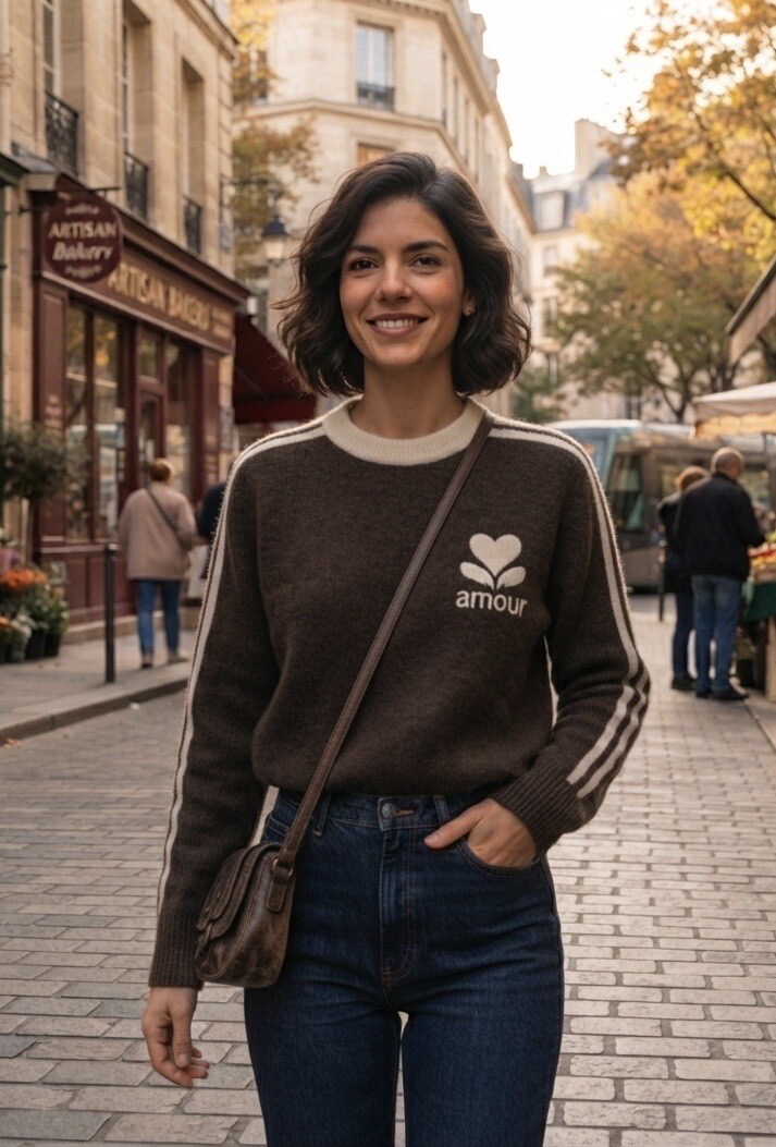 Mayorista Les Bonnes Copines - Suéter de punto bicolor 'Amor'