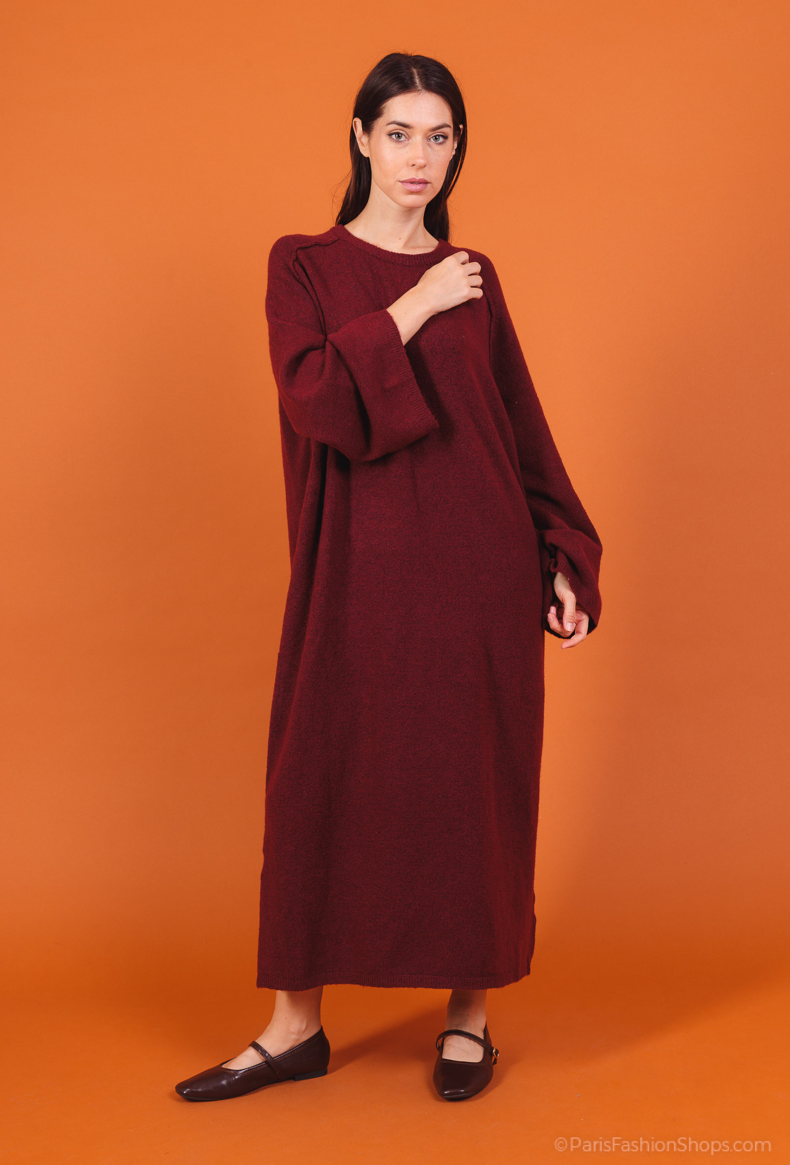 Grossiste Les Bonnes Copines - Robe maille à col rond