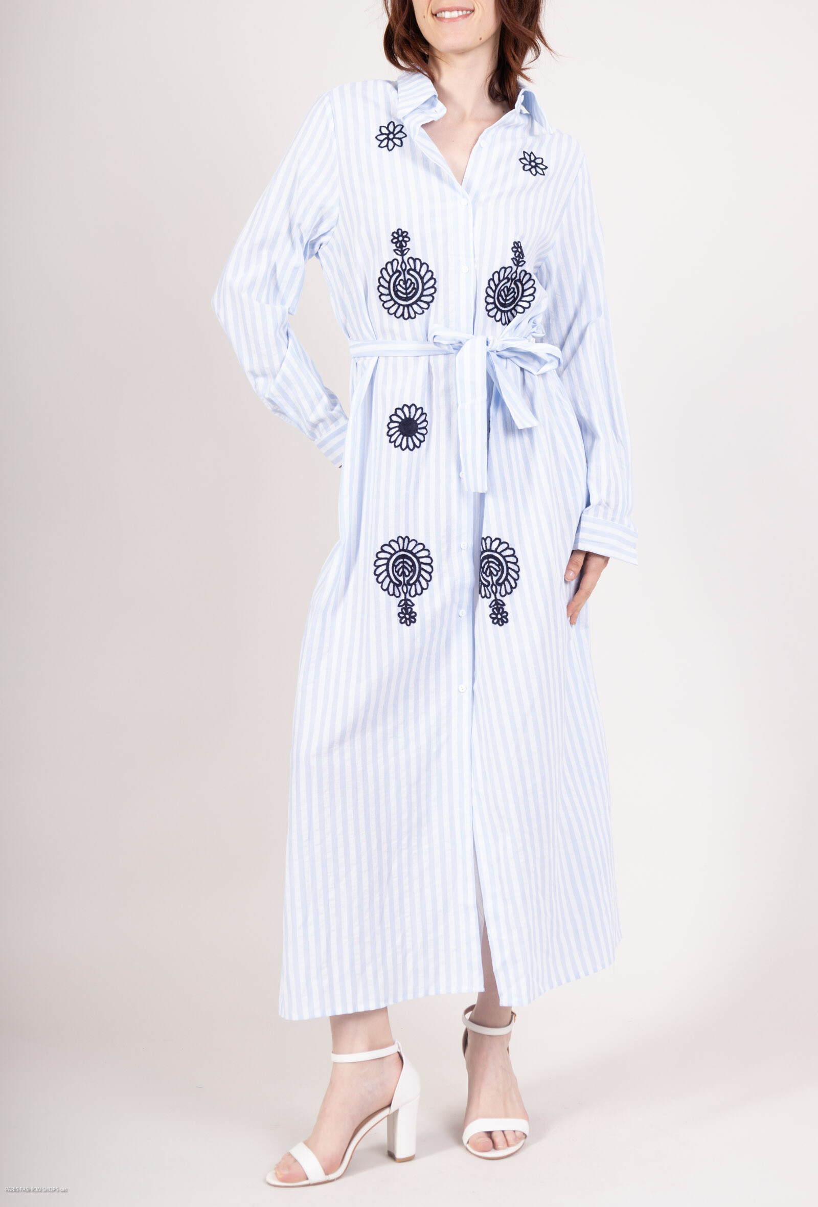 Grossiste Les Bonnes Copines - Robe ample brodé avec poches