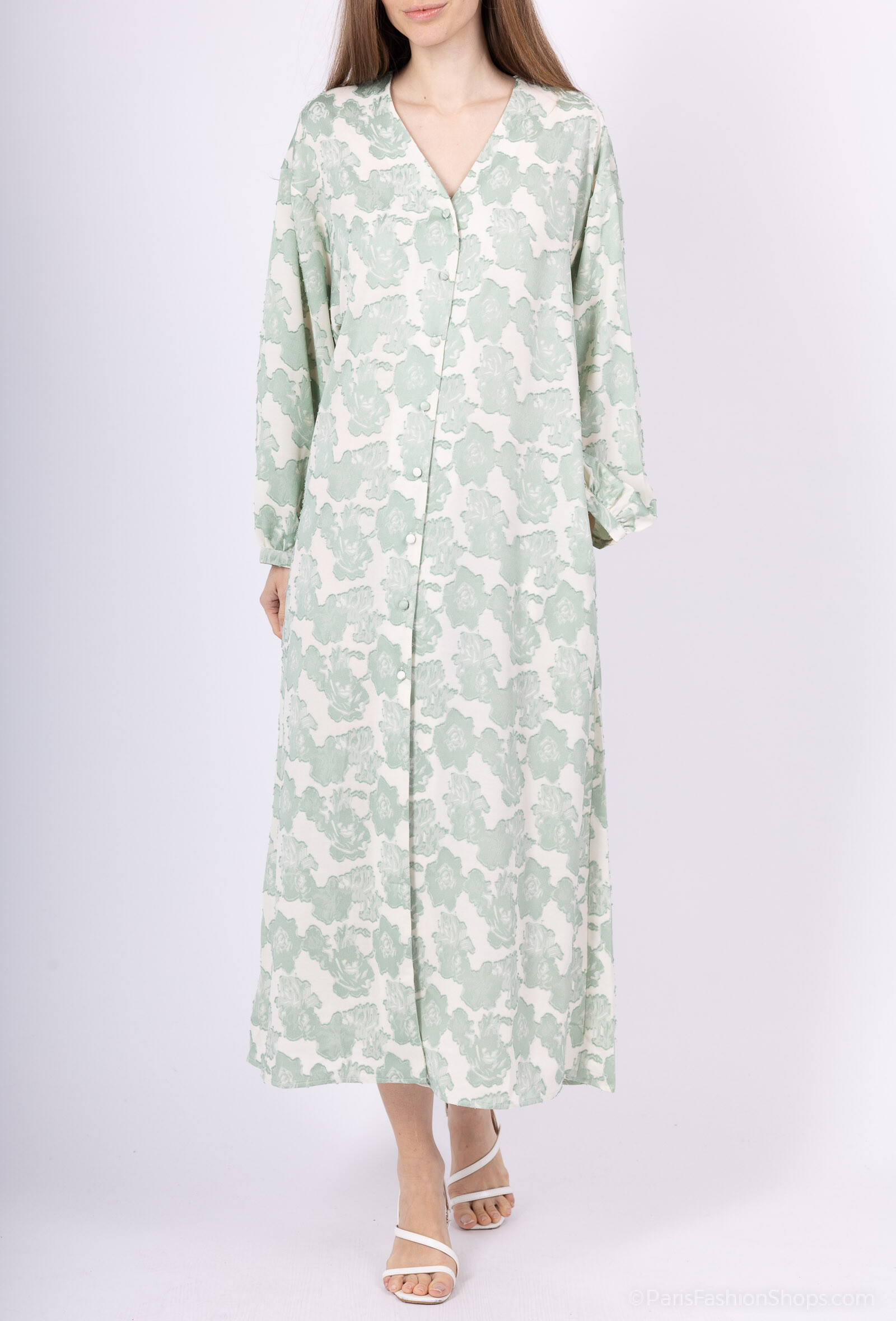 Wholesaler Les Bonnes Copines - Flower pattern embroidered dress