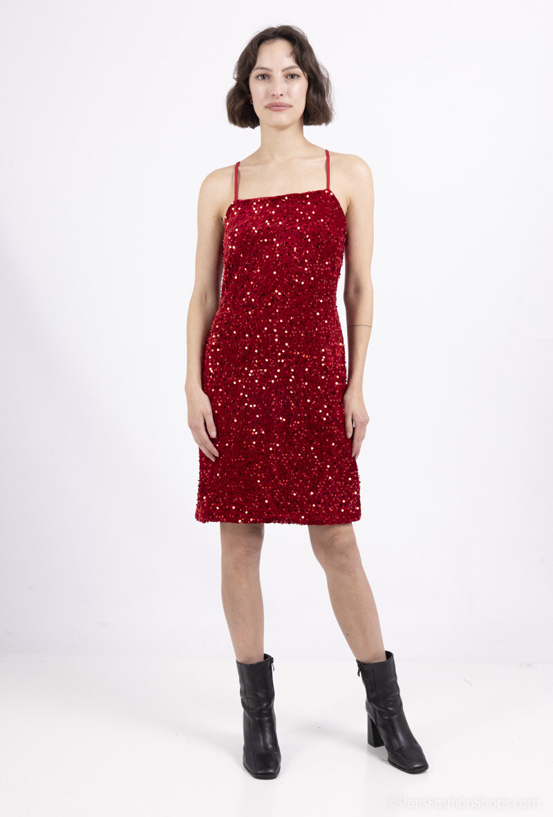 Wholesaler Les Bonnes Copines - Short velvet and sequin dresses