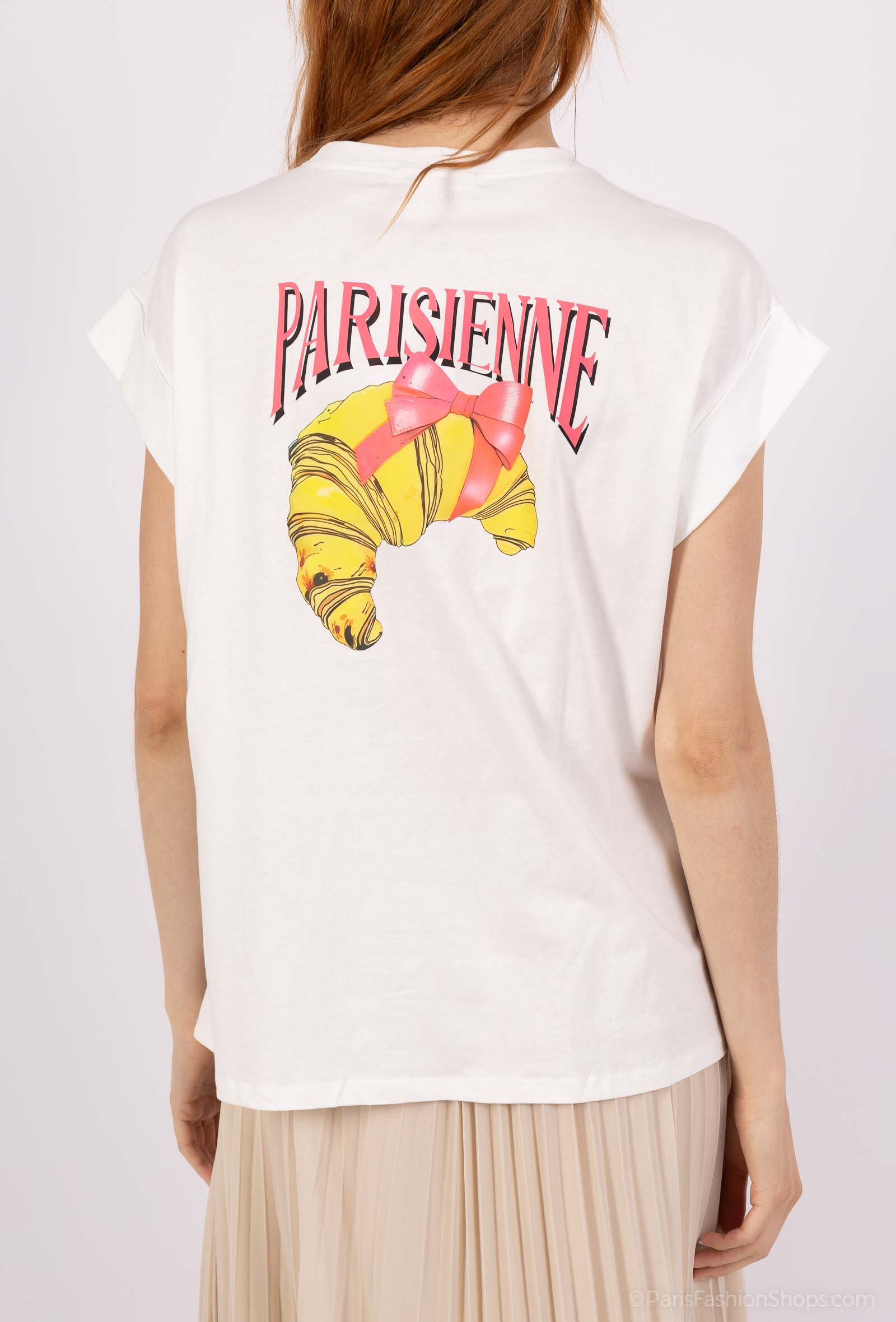 Grossiste Les Bonnes Copines - T-shirt PARISIENNE — Coton doux et motif estival
