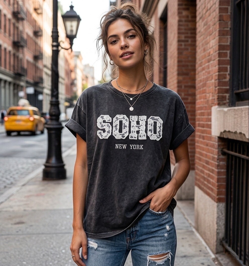 Mayorista Les Bonnes Copines - Camiseta SOHO NEW YORK – Espíritu Urbano y Casual Chic