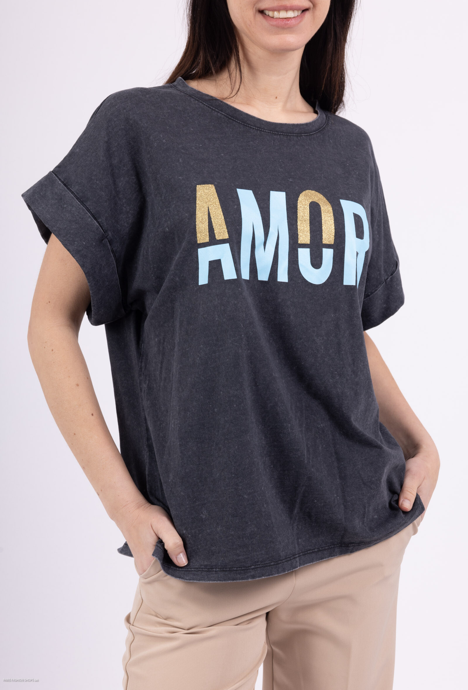 Wholesaler Les Bonnes Copines - Faded printed t-shirt