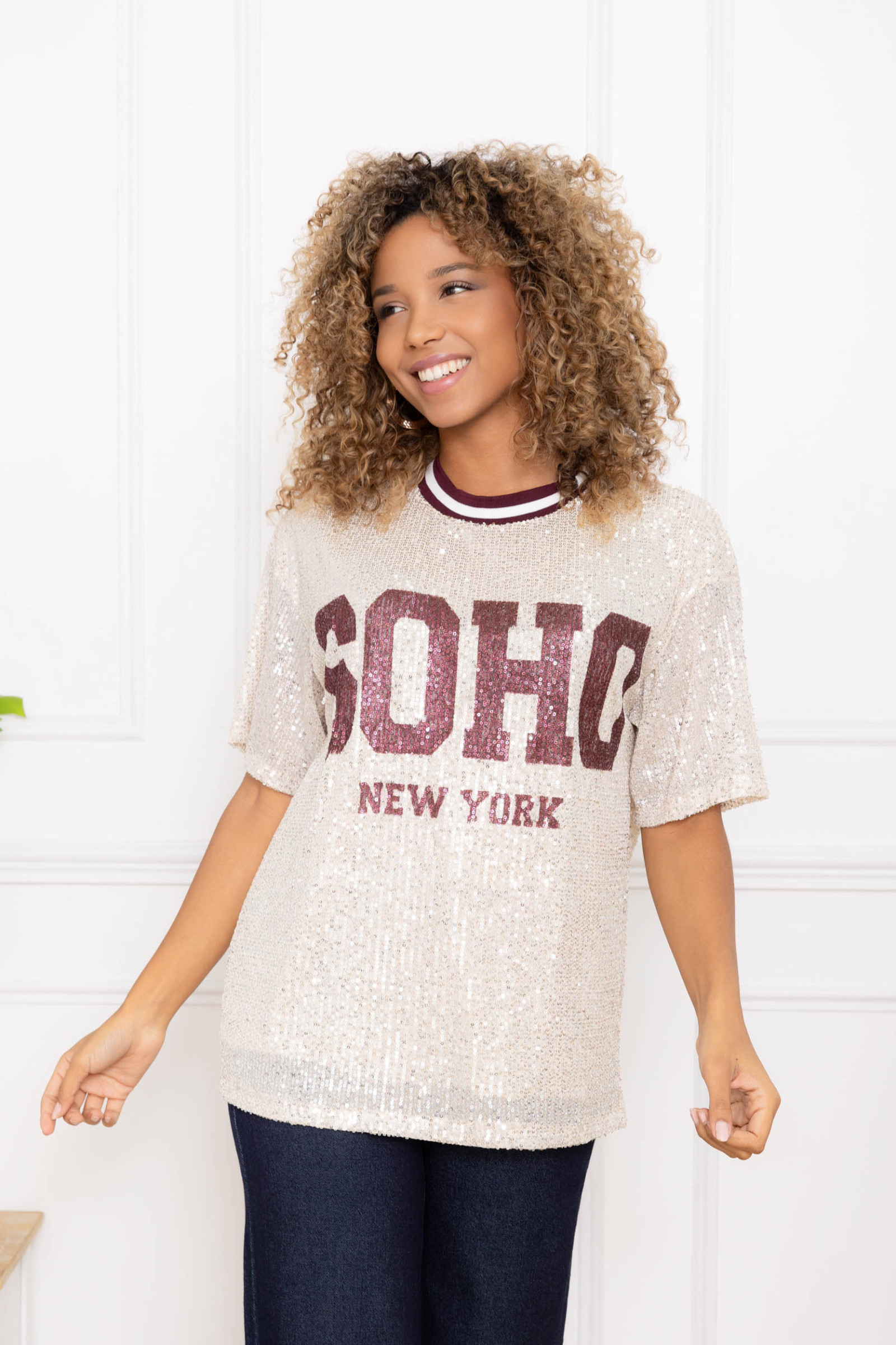 Wholesaler Les Bonnes Copines - SOHO New York Sequin Top