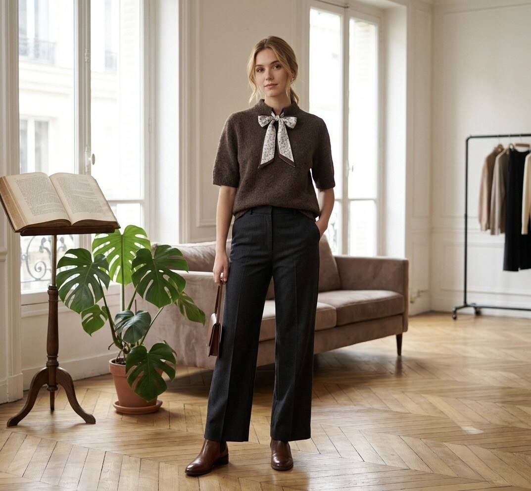 Mayorista Les Bonnes Copines - Top-Over Elegante con Pañuelo Integrado