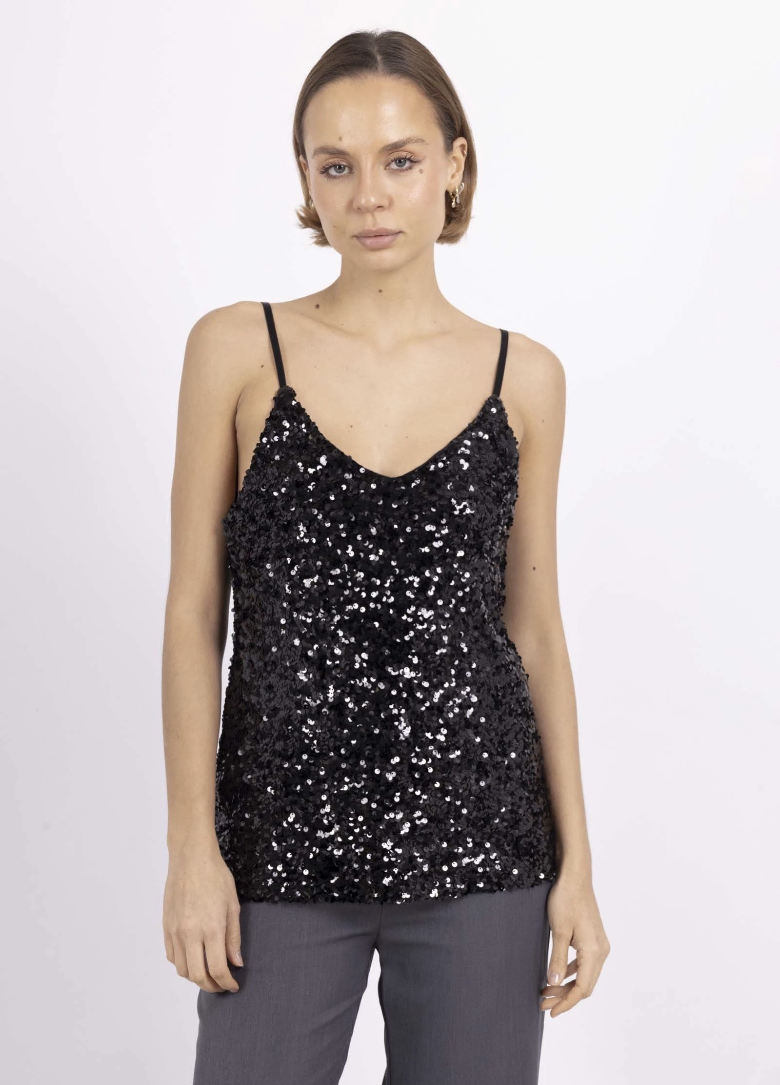 Wholesaler Les Bonnes Copines - Sleeveless sequin top with straps