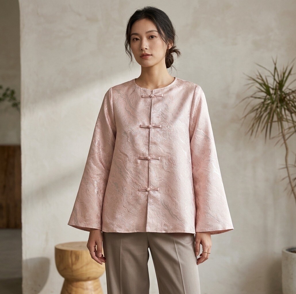 Wholesaler Les Bonnes Copines - Elegant Pink Jacquard Jacket