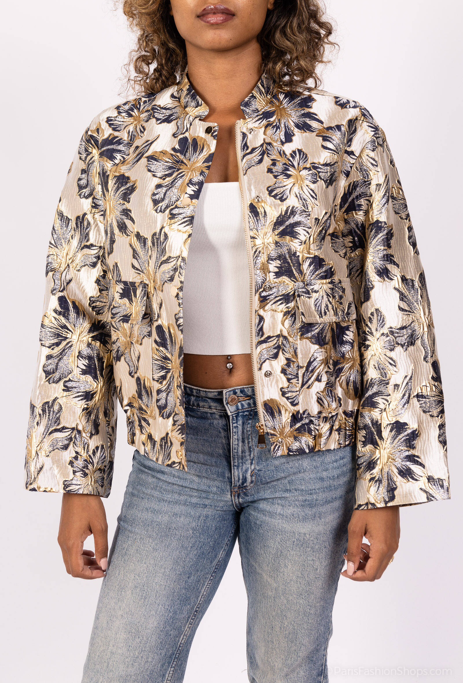 Grossista Les Bonnes Copines - Giacca jacquard con motivo floreale