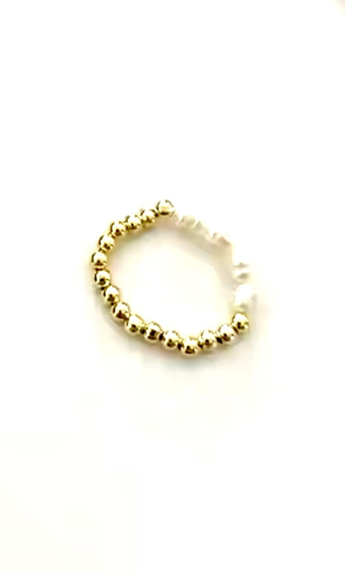 Wholesaler Les Précieuses - Muffin ring in stainless steel and freshwater pearls