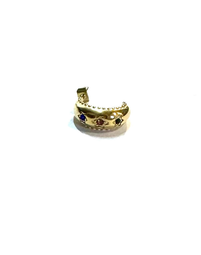 Wholesaler Les Précieuses - Gold Ogan buckle with multi-colored zircons