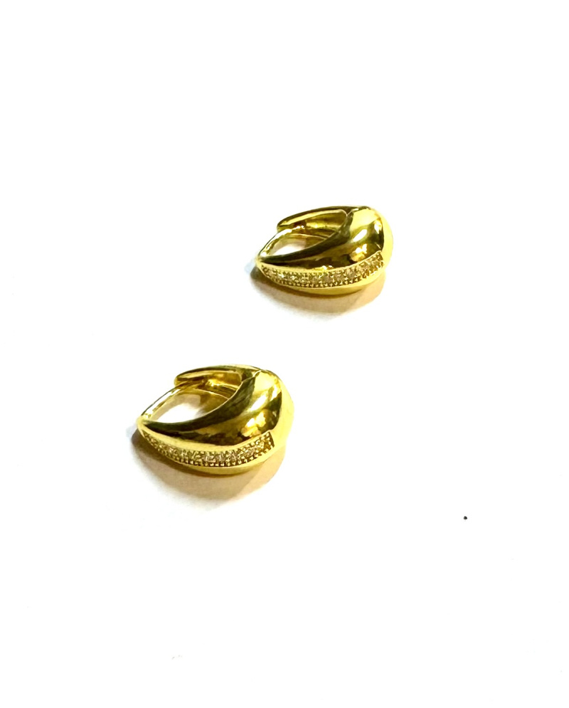 Wholesaler Les Précieuses - Pair of golden Loupy stainless steel earrings